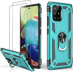 LUMARKE Galaxy A71 5G Case,Pass 16ft. Drop Tested Military Grade Cover with Magnetic Ring Kickstand Compatible with Car Mount Holder,Protective Phone Case for Samsung Galaxy A71 5G Teal