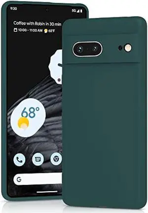 YATWIN Silicone Case for Google Pixel 7 5G, Soft-Touch, Shockproof, DustProof, Full Body Armour Phone Cover for Google Pixel 7 5G - Dark Green