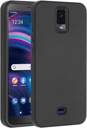 Ailiber for BLU View 3 Phone Case with Tempered Glass Screen Protector, Magnetic Car Mount Built in Metal Plate, Shockproof Protective Cover Silicone TPU Case for BLU View 3-Black