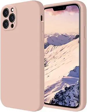 FireNova for iPhone 12 Pro Max Case, Silicone Upgraded [Camera Protecion] Phone Case with Soft Anti-Scratch Microfiber Lining, 6.7 inch, Pinksand