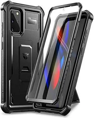 Dexnor for Samsung Galaxy S20+ Plus 5G Case, [Built in Screen Protector and Kickstand] Heavy Duty Military Grade Protection Shockproof Protective Cover, Black