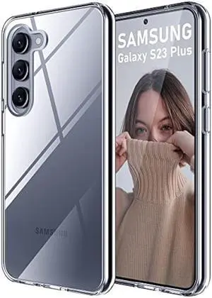 Bokoo Crystal Clear Samsung Galaxy S23 Plus Case.Soft Slim Fit Transparent Plastic TPU Protective Silicone Cover Phone Cases for Samsung Galaxy S23 Plus [Slim Thin & Comfort Grip] [Shockproof]