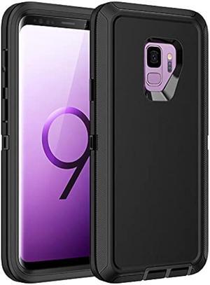 Regsun for Galaxy S9 Case,Shockproof 3-Layer Full Body Protection [Without Screen Protector] Rugged Heavy Duty High Impact Hard Cover Case for Samsung Galaxy S9,Black