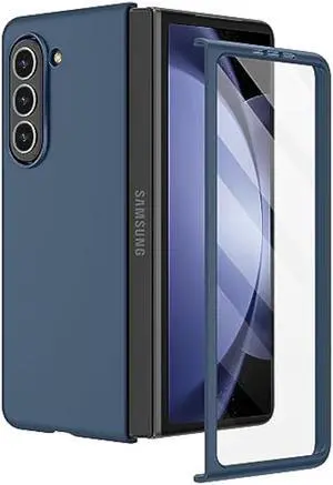 Ruky for Samsung Galaxy Z Fold 5 Full Body Case, with Built-in Screen Protector & Support Wireless Charging Slim Protective Phone Case for Samsung Galaxy Z Fold 5 5G, Blue