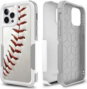 Candykisscase for iPhone 12, iPhone 12 Pro, Baseball Sports Pattern Shock-Absorption Hard PC and Inner Silicone Hybrid Dual Layer Armor Defender Case for iPhone 12/12 Pro