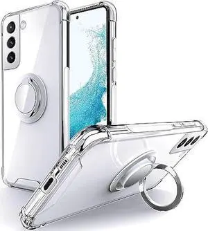 Silverback for Samsung Galaxy S22 Case Clear with Ring Kickstand, Protective Shock -Absorbing Bumper Shockproof Phone Case for Galaxy S22 -Clear