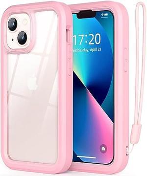 WXR for iPhone 13 Mini caseiPhone 12 Mini caseSoft Silicone Bumper  Crystal Clear Hard PC Back and Hard PC Inner3in1 Heavy Dropproof Case for iPhone 13 MiniiPhone 12 Mini 54 inch Pink