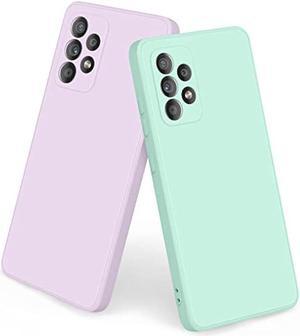 Vanjua 2 Pack for Samsung Galaxy A52 Case Galaxy A52s 5G Case Stylish Silicone Slim FullBody Protective Cover for Galaxy A52  A52s Phone Case VioletLight Cyan