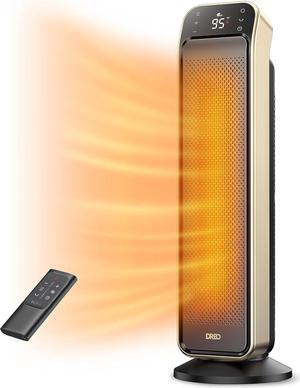 Dreo Space Heater for Indoor Use, 25" 11.5ft/s Fast Electric Heater with Remote and Thermostat, 3 Modes, Overheating & Tip-Over Protection, Portable Heater for Large Room, Bedroom, Office, Gold