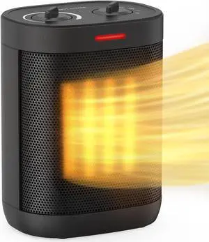 Space Heaters for Indoor Use, Portable 1500W/900W PTC Ceramic Space Heater, Small Space Heater with Thermostat, Three Modes, Overheat and Tip-Over Protection for Office Home