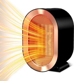 Indoor Electric Portable Space Heater, 1200W Personal Desk Heater, Fast Quiet Heating Ceramic with Thermostat for Large Room,Bedroom and Office Use (Black)