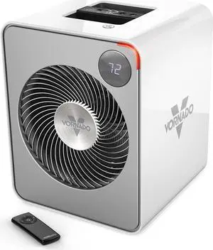 Vornado VMH500 Whole Room Metal Heater with Auto Climate, 2 Heat Settings, Adjustable Thermostat, 1-12 Hour Timer, and Remote, Ice White