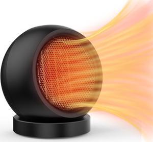 Electric Space Heater,600W Energy Efficient Desktop Heater for Indoor Use,Safe and Quiet for Bedroom Home Office Desk Use(Black)