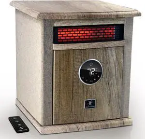 Heat Storm Portable Electric Space Heater, 1500-Watt Cabinet Infrared Quartz Element Heater With Digital Thermostat, Remote Control, washable Filter Modern Design (Beige)