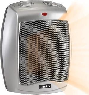 Lasko Ceramic Adjustable Thermostat Space Heaters, Non-Oscillating, 754200 Silver