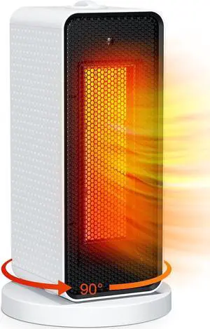 Space Heaters for Indoor Use Electric Oscillation Portable Electric Space Heater Ceramic Heater with Thermostat Fast Heating Ultra Quiet Small Space Heater for Office Home Room White