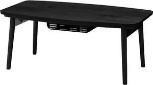 Kotatsu Heater Folding Legs Table Display Size W36xD20xH14.5 Inches Natural Wooden Material Wooden Black Color Electric AC110/120-Voltage 400-Watt for USA and Canada Home Living Protoya OEM ELFI120BK