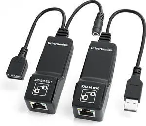 DriverGenius NT50 USB 2.0 Ethernet Extender Over Cat5e/Cat6/CAT7 - USB Network RJ45 Extender Repeater up to 165ft (50M) Compatible for Win/Mac/Ubuntu (Driver Free Version)