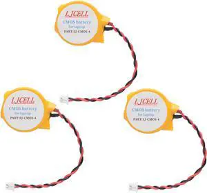 3PCS CMOS Battery for DELL Latitude E5440 E5450 E6440 E6420 E7440 E7240 Alienware M11x R1 R2 Area-51 M9700 M9750 Laptop BIOS RTC CR2032 Battery with 2 Wire and Connector