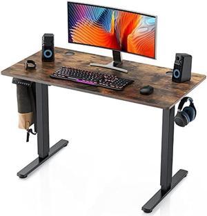 Sweetcrispy Adjustable Height x 24 Inches Electric Standing Computer Home Office Desk Ergonomic Workstation with 3 Memory Controller, 40, Rustic Brown