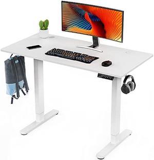 Sweetcrispy White Adjustable Height x 24 Inches Electric Standing Computer Home Office Desk Ergonomic Workstation with 3 Memory Controller, 40