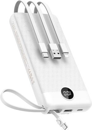 VEEKTOMX Portable Charger Built-in Cables, 20000mAh Power Bank for iPhone, USB C Fast Charging Power Bank, Travel Essential Battery Pack Power bank for iPhone 15/14, Samsung S24/23, iPad, Andriod, Etc