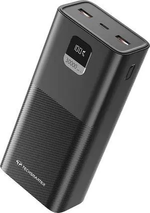 30000mAh 65W USB-C Super Fast Charging Laptop Power Bank, Portable Charger For iPhone 16, 15, 14, Samsung Galaxy S25, S24, S23, iPad Air/Pro, MacBook Air/Pro, Chromebook, Steam Deck, Dell, HP