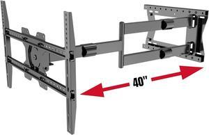 Physix 2100 Long arm TV Wall Mount for 42-75 inch Screens, Extra Long Extension up to 40 inch, Heavy-Duty TV Mount Holds up to 132 lbs, Full-Motion, Swivels up to 180°, Max. VESA 600x400