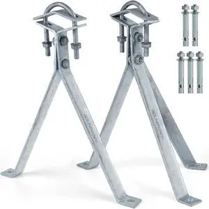 14 Inch Heavy-Duty Antenna Wall Mount,Windproof Stand Off Wall Mast Mount Clamps,1 Pair with Expansion Bolts (1 Pair Mount ( 3-Leg + 2-Leg), 14 Inch)