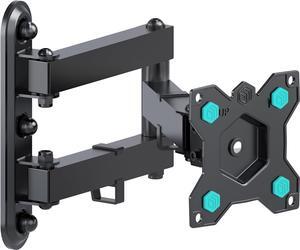 ONKRON Full Motion TV Wall Mount for 10-35 Inch Screen up to 44 lbs, 360° Rotating TV Mount Swivel and Tilt, Articulating Arm, VESA 75x75 & 100x100 Corner Small Monitor Wall Mount Black