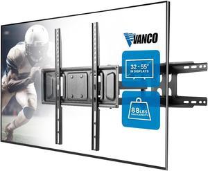 Vanco Articulating TV Wall Mount with Wall Mount TV Bracket, VESA Compatible 400 x 400 or Less - Fully Articulating TV Wall Mount with Swivel and Tilt Function, Supports 32-55 Inch Displays