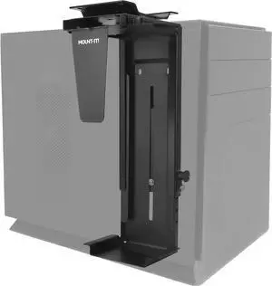 Mount-It! CPU Under Desk Mount Bracket - Computer Tower Wall and Under Counter Holder, 360 Degree Swivel Adjustable Height and Width Wall-Mountable