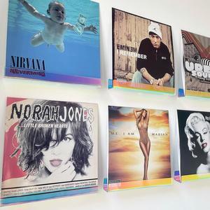 OrigoDeco vinyl record wall mount,6 Pack 12 inch iridescent acrylic vinyl wall mount,no wall damage shelf,floating shelves for vinyl records,Books,funko pop figures,nail polish (1.6)