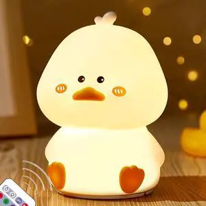 1PCS Duck Night Light, Cute Duck Animal Silicone Nursery Nightlight,Rechargeable Table Lamp Bedside Lamp for Kids Toddler Baby Girls