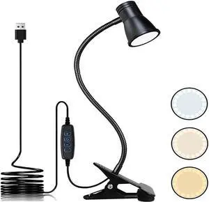 1PCS LED Desk Lamp,Adjustable Swing Arm Reading Lights with Clamp,Dimmable Desk Light Eye-Care Table Light, 3 Color Modes,10-Level Brightness Table Lamp