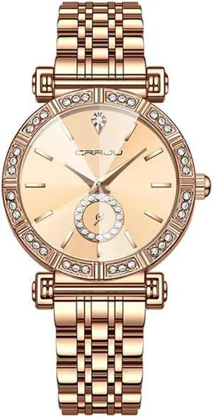Women Watch Fashion Gold Diamond Analog Quartz Female Watch for Women Luxury Dress Ladies Stainless Steel Waterproof Wrist Watches Gold