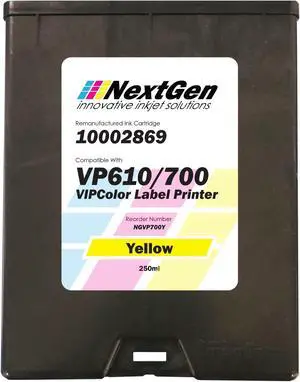 VIP Color VP610/VP700 Compatible Yellow Ink Cartridge for VP610 and VP700 Label Printers  (Part Number 10002869)