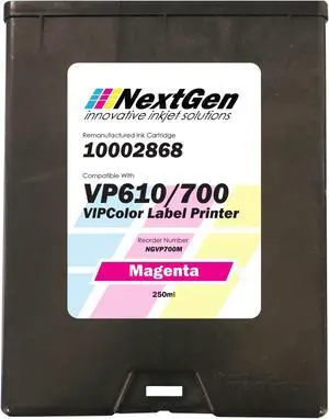 VIP Color VP610/VP700 Compatible Magenta Ink Cartridge for VP610 and VP700 Label Printers  (Part Number 10002868)