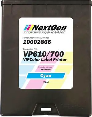 VIP Color VP610/VP700 Compatible Cyan Ink Cartridge for VP610 and VP700 Label Printers  (Part Number 10002866)