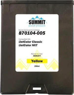 iJetColor Compatible Yellow Ink Cartridge for iJetColor Classic and NXT Envelope Printers  (Part Number 870104-005)