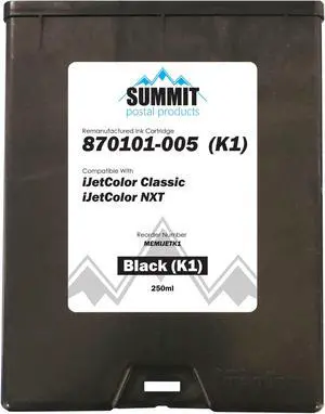 iJetColor Compatible Black (K1) Ink Cartridge for iJetColor Classic and NXT Envelope Printers  (Part Number 870101-005)