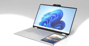 Dual Screen 15.6+7 inch Double Monitor Thin Laptop 1 TB ROM Win11/Win10 Backlit keyboard