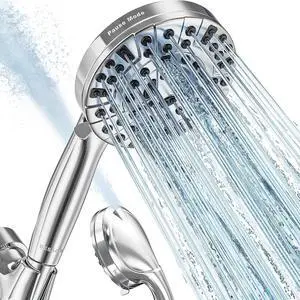 Shower Head 10 Functions High Pressure shower head with handheld Built-in Pause Mode & 2 Power Wash Non-Clogging Nozzles High Flow Hand Held Shower Head Leakproof 6.5ft Hose&Metal Bracket