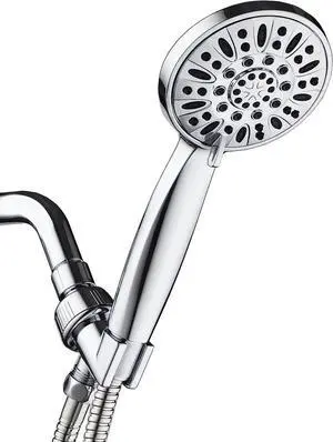 AquaDance 3316 High Pressure 6-Setting 4" Chrome Face Hand Held Head with Hose for The Ultimate Shower Experience Officially Independently Tested to Meet Strict US Quality & Performance Standards