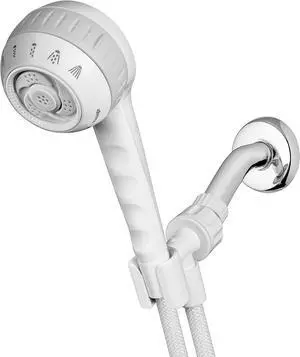 Original Massage Shower Head Handheld Spray with 5-Foot Hose Includes Massaging Sprays and 6 Modes DIY Easy Installation 1.8 GPM White SM-651E