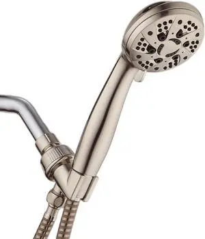 AquaDance Brushed Nickel High Pressure 6-Setting Hand Held Shower Head with Extra-Long 6 Foot Hose & Bracket  Anti-Clog Nozzles-USA Standard Certified-Top U.S. Brand
