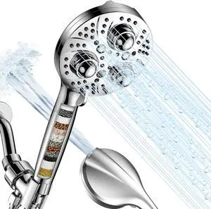 Surpzon Filtered Massage Shower Head with Handheld Spray Combo, 10 Modes High Pressure Shower Heads with 3 Massage Beads, Detachable Shower Head with 59" Hose & Replaceable Filters for Hard Water Surpzon Filtered Massage Shower Head with Handheld Spray Combo, 10 Modes High Pressure Shower Heads with 3 Massage Beads, Detachable Shower Head with 59" Hose & Replaceable Filters for Hard Water