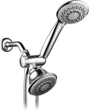 Hotel Spa AquaStorm 30-Setting SpiralFlo 3-Way High Pressure Luxury Shower Head/Handheld Showerhead Combo with Water Saving Economy Mode/Chrome