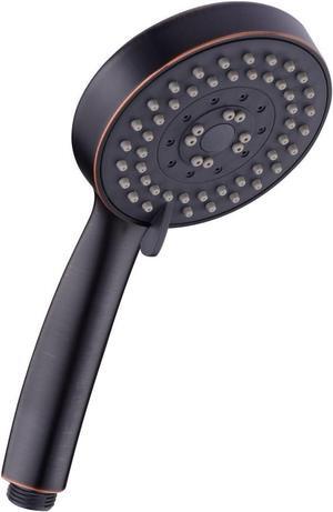5 Function Handheld Shower Head - High Pressure Bath Spa Fixture, 4" Oil Rubbed Bronze Finished