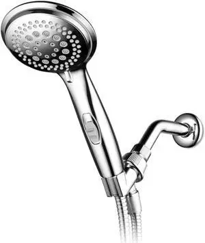 Dream Spa 1459 9-Setting High-Power Ultra-Luxury Handheld Shower Head with Patented ON/OFF Pause Switch and 5-7 foot Stretchable Stainless Steel Hose (Premium Chrome) Use as overhead or handshower